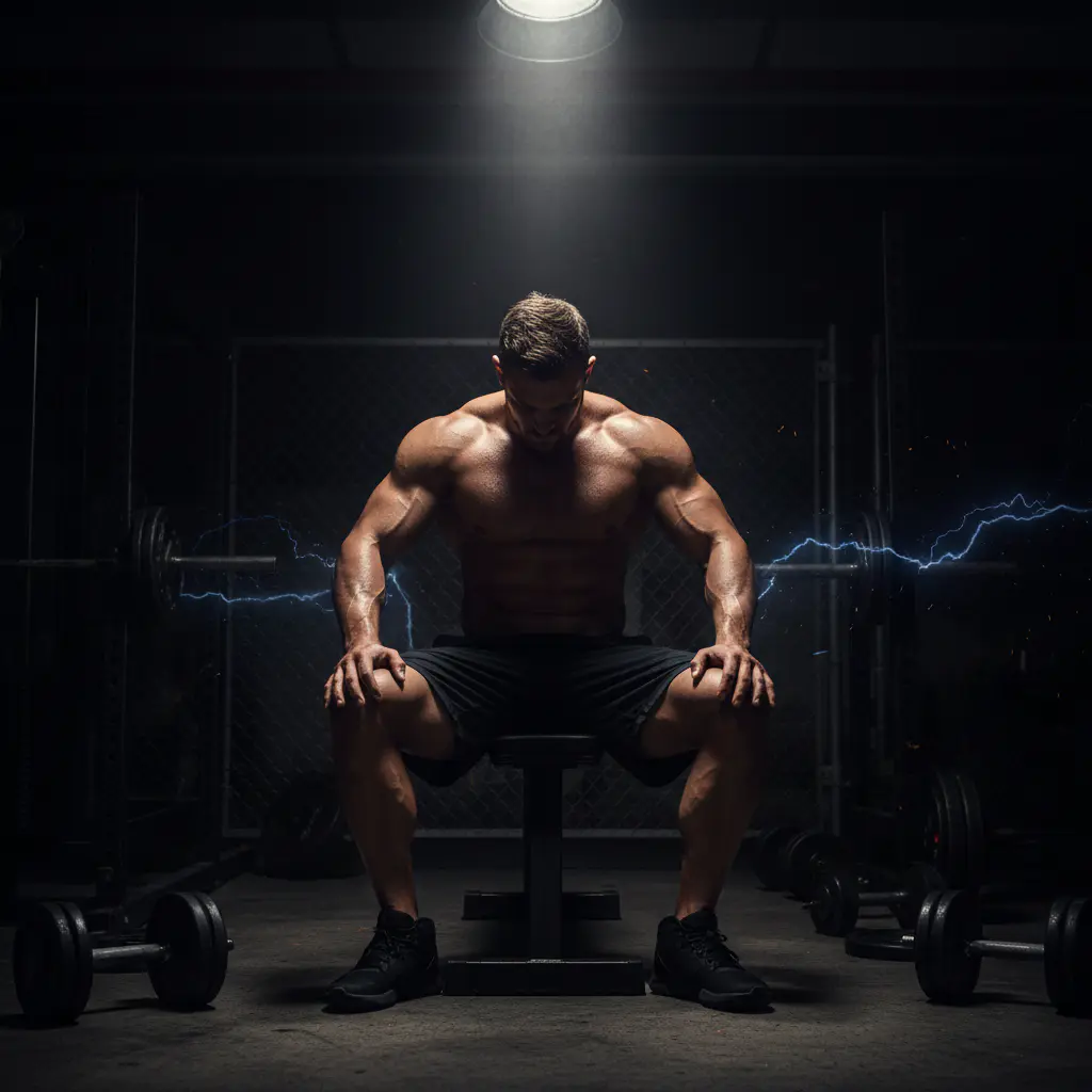 Athlete in dark gym